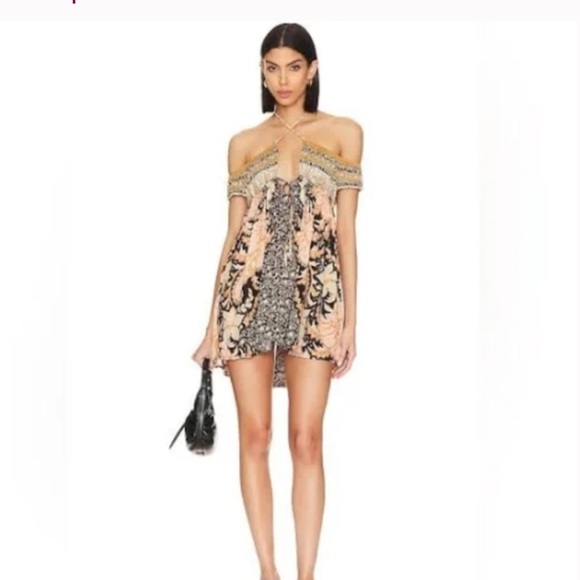 NWT Free People Bali Mariposa Print Mini Dress Black Combo XS - Picture 4 of 12